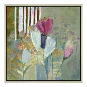 "Peonies & Tulips" Original Mixed Media Painting by Jill Krasner