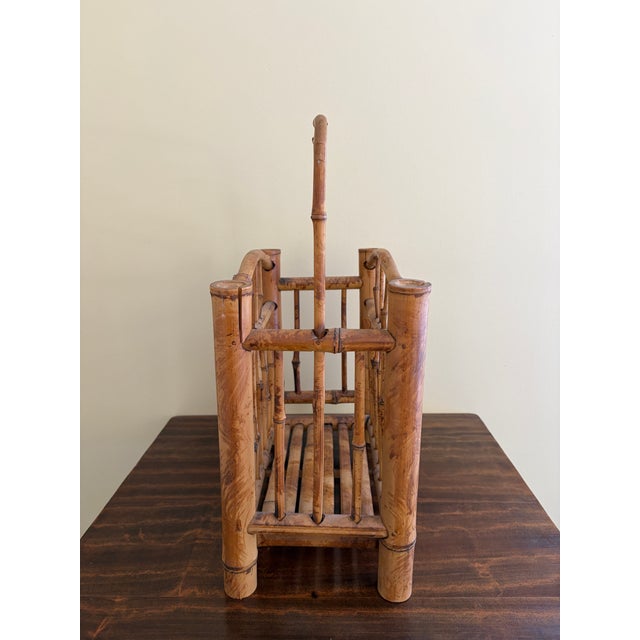Mid-Century Bamboo Magazine Stand in the Palm Beach Manner For Sale - Image 9 of 9