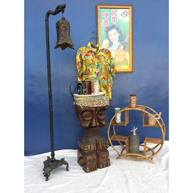 Rare Witco Midcentury Carved Tiki God Bar Stool Chairish