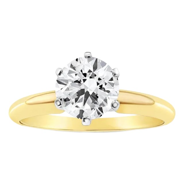 One Carat Brilliant Solitaire Diamond Engagement Ring 1.21cttw, Size 9 For Sale