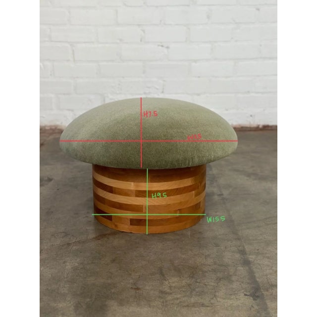 W25 D25 H18 Top W25 H7.5 Base W15.5 H9.5 Handcrafted in house our new Miel Mushroom features a heavy solid honey colored...