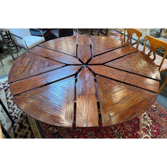 Wood Theodore Alexander for Castle Bromwich Walnut Wood Jupe Dining Table, 60 to 78 Inch For Sale - Image 7 of 18