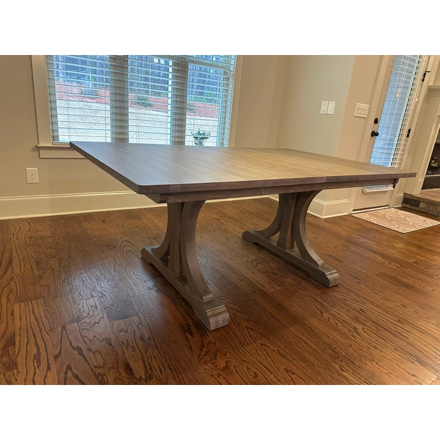 Ethan Allen Ethan Allen Corin Trestle Extension Dining Table For Sale - Image 4 of 11