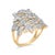 Contemporary 14K Yellow Gold 1.0 Cttw Diamond Geometric Stacked Open Cocktail Ring (I-J Color, I1-I2 Clarity) - Ring Size 6 For Sale - Image 3 of 7