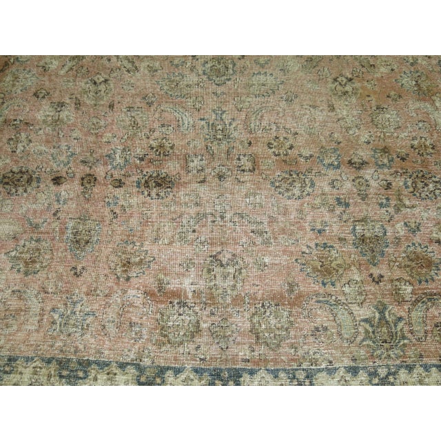 Early 20th Century Zabihi Collection Large Worn Neutral Persian Rug - 11'10" x 16'2" For Sale - Image 4 of 10