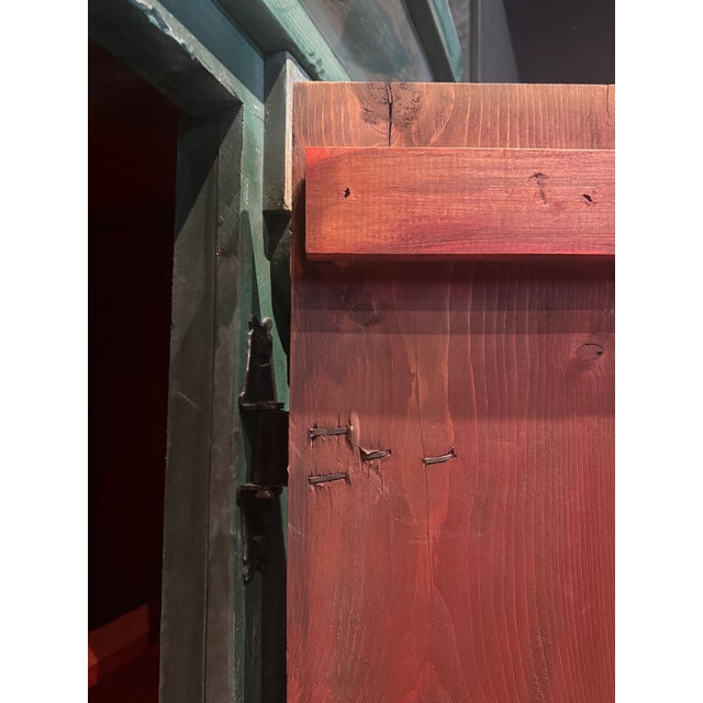 Custom-Made Italian Style Folk-Painted Farmhouse Armoire Cabinet, C. 1990s For Sale - Image 12 of 15