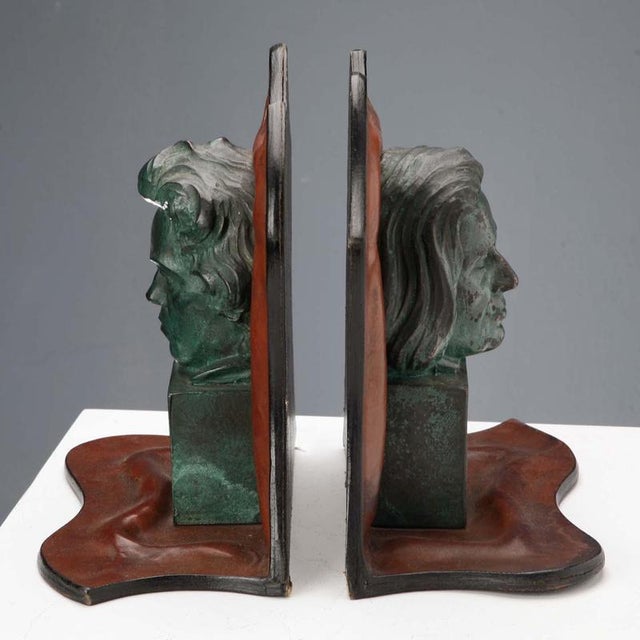 Bronze and Leather Bookends, Set of 2 For Sale - Image 6 of 10