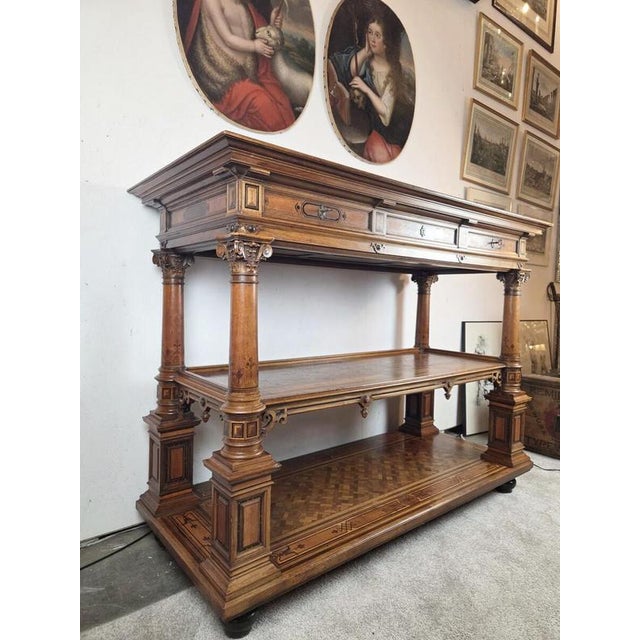 19th Century Neo-Renaissance Three-Tiered Sideboard For Sale - Image 3 of 16