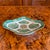 Late 20th Century Set of Eight Green Fitzhugh Porcelain Butter Plates Along With a Serving Dish For Sale - Image 5 of 16