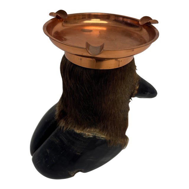 1940s Bison Foot and Copper Ashtray For Sale