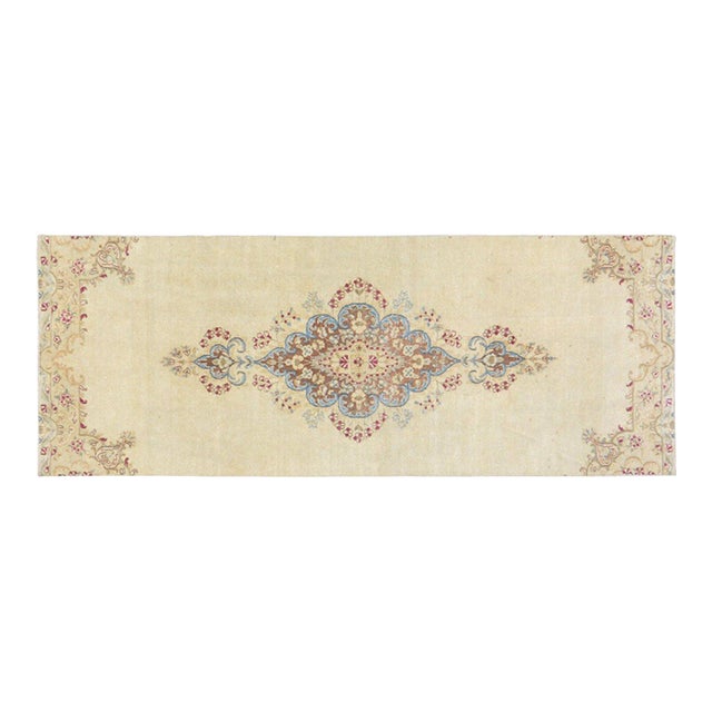 Vintage Turkish Anatolian Hand Knotted Wool Rug, 2'8''x7'1'' For Sale