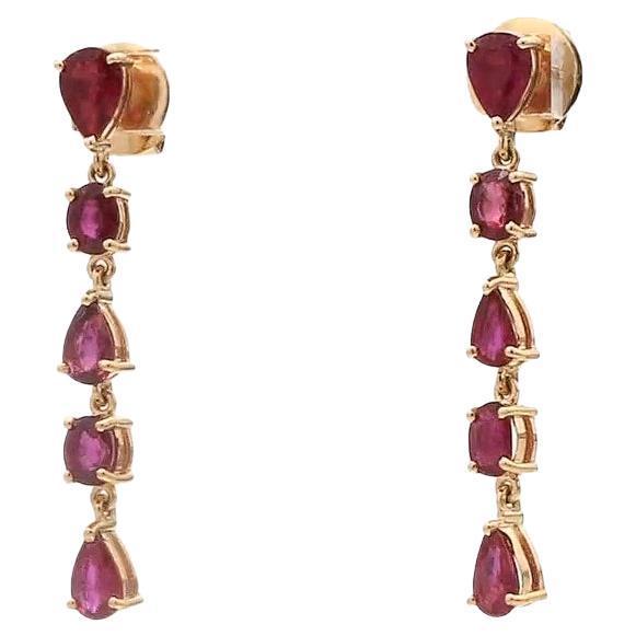 3.03 cts Natural ruby earrings in 14k gold For Sale - Image 15 of 18