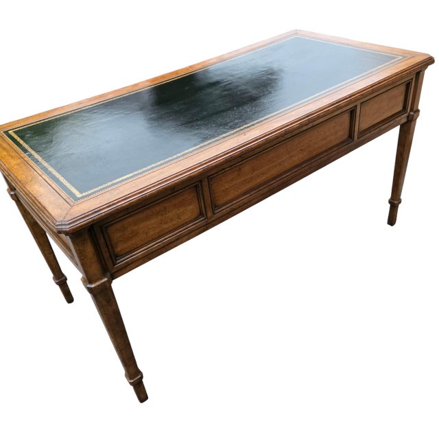 Mid 20th Century Vintage Hollywood Regency Sligh Lowry Leather Top Writing Desk For Sale - Image 5 of 15