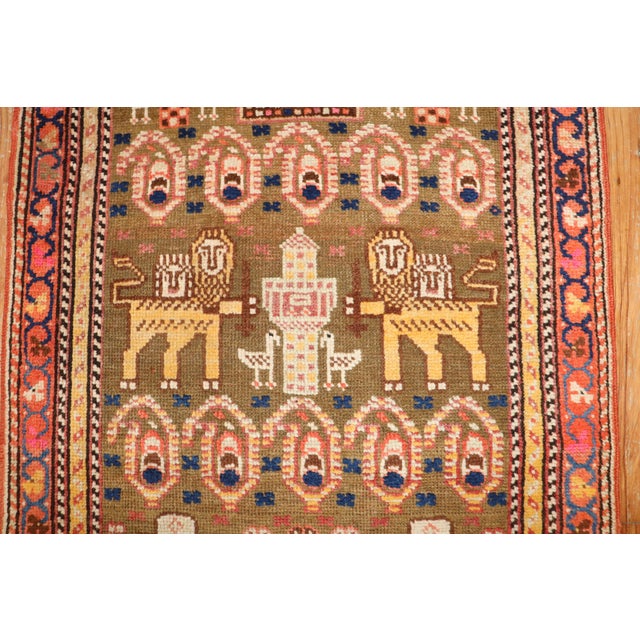 Early 20th Century Zabihi Collection Lion Motif Persian Long Runner - 2'7" x 12'5" For Sale - Image 11 of 12
