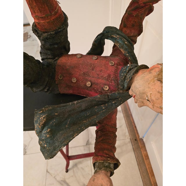 Wood Vintage Mid Century Folk Art Sculpture of Falling Figure For Sale - Image 7 of 15