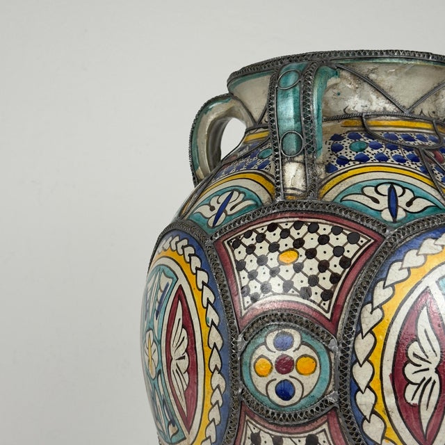 Vintage Moroccan Palatial Pottery Vase, 1930s-1950s For Sale - Image 14 of 17