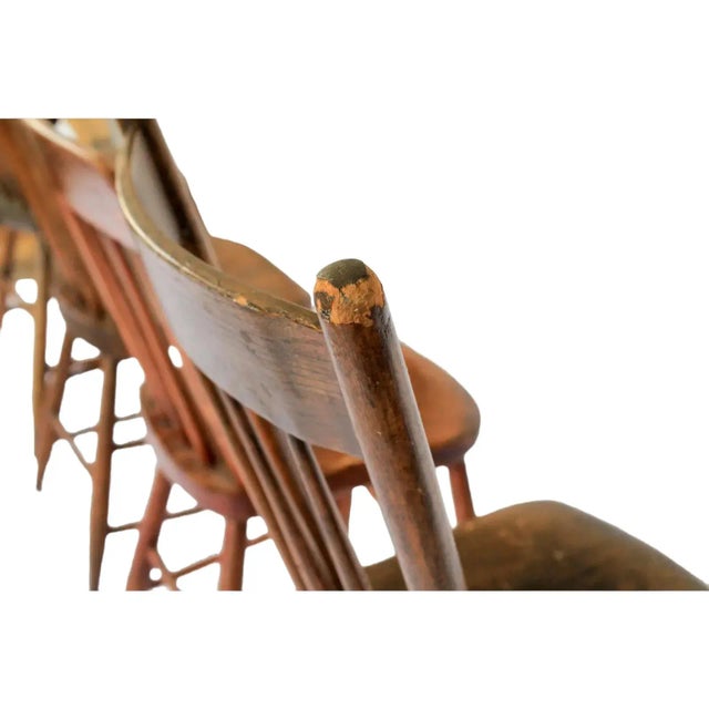 Antique Spindle Back Chairs S/4 For Sale - Image 4 of 11