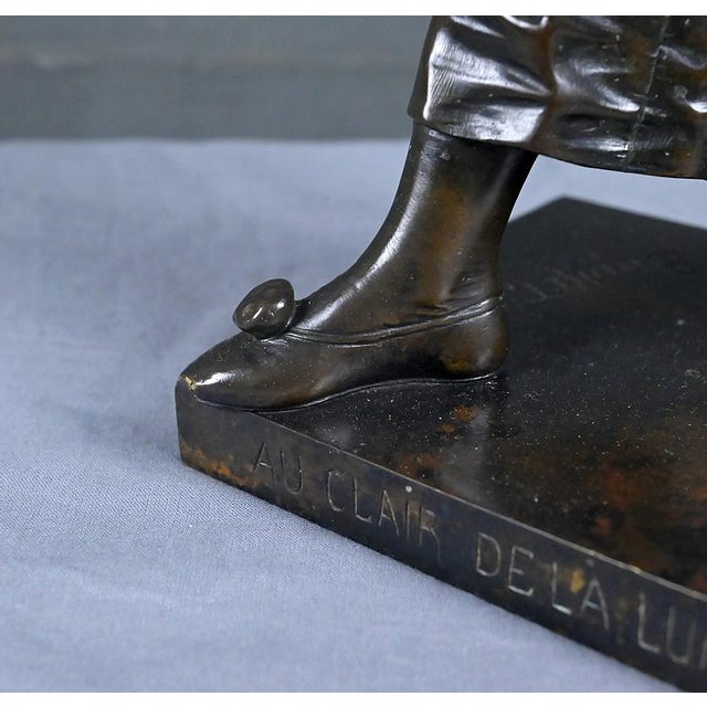 Late 19th Century Bronze By the Light of the Moon Sculpture from Bouret For Sale - Image 17 of 18