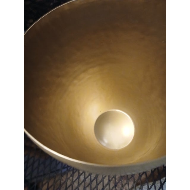 Brass Kassatex Nile Brass Electroplated Gold Waste Basket For Sale - Image 8 of 8