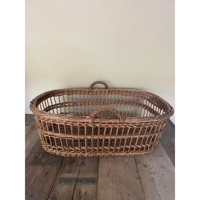 Large Antique Wicker Basket, 1890s For Sale - Image 11 of 11