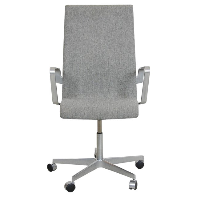 Oxford Office Chair in Grey Hallingdal Fabric by Arne Jacobsen, 2000s For Sale