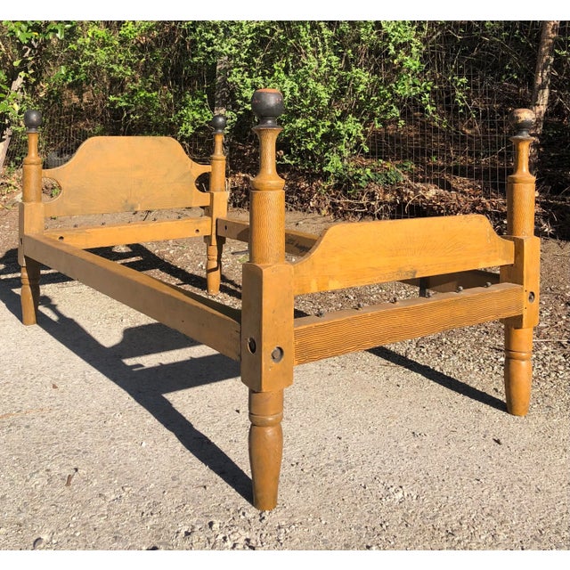 Late 19th Century Antique Hand Painted Rope Bed For Sale - Image 13 of 13