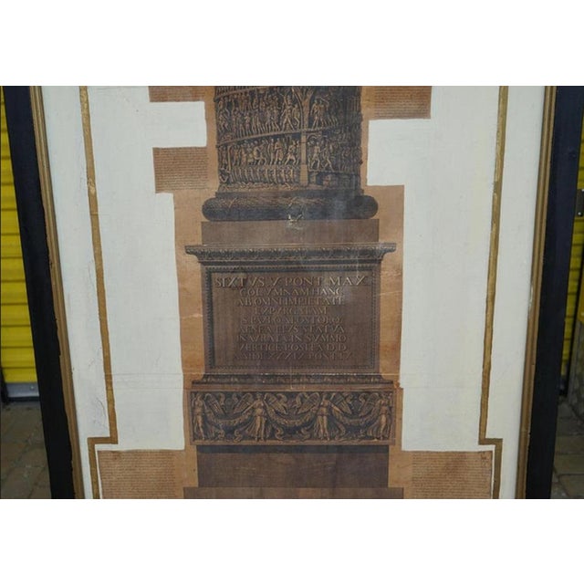 Giovanni Battista Piranesi, Trofeo or Sia Magnifica Columns, 1860, Engravings on Canvas, Set of 2 For Sale - Image 7 of 17