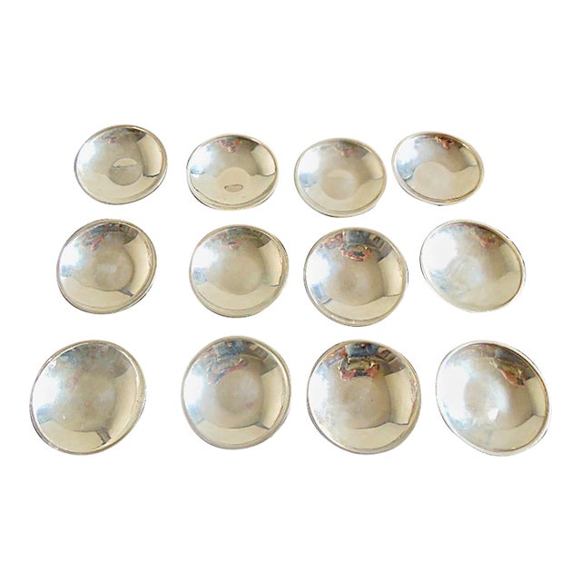Mid 20th Century Set of 12 Randahl Sterling Silver Nut Dishes in Original Anti-Tarnish Bags For Sale