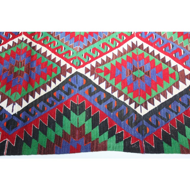 Handmade Turkish Oushak Vith Vivid Color -4' 11' X 8' For Sale - Image 11 of 12