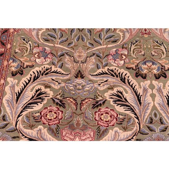 Shabby Chic Pak-Persian Green/Rust Wool Rug - 9'0'' X 12'0'' For Sale In New York - Image 6 of 9