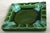 Gorgeous Mid Century Drip Glaze Ashtray-Cache All. Green with Aqua highlights. Large size.