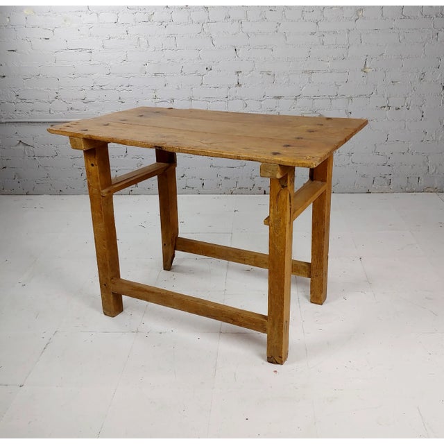 18th Century Country Farm Distressed Fruitwood Side Table For Sale - Image 11 of 11