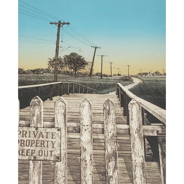 Martin Levine (American, 20th C.) "Private Property" Limited Edition Color Lithograph C.1982 For Sale - Image 4 of 11