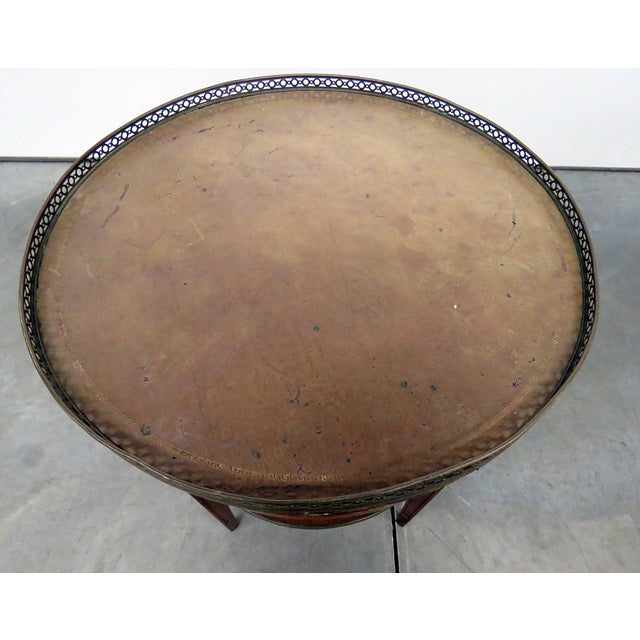 Early 20th Century 20th Century Regency Style Leather Top Bouillotte Table For Sale - Image 5 of 13