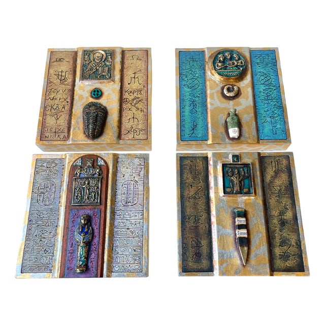 Modern Icons in Ceramic and Bronze by Mogens Leander, 2000s, Set of 4 For Sale