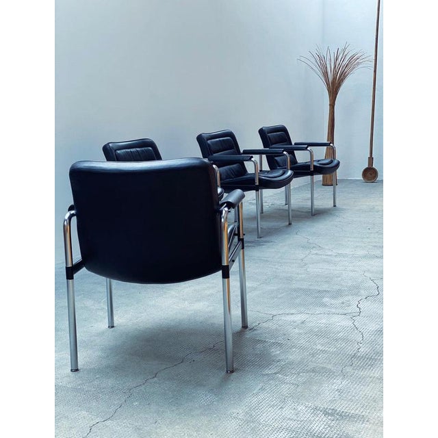 Vintage 8400 Chairs in Leather by Jorgen Kastholm for Kusch & Co., Germany, 1980s, Set of 4 For Sale - Image 6 of 18