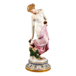 Large Antique Art Nouveau Figurine by Robert Ockelmann for Meissen, 1890s For Sale