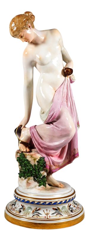 Large Antique Art Nouveau Figurine by Robert Ockelmann for Meissen, 1890s