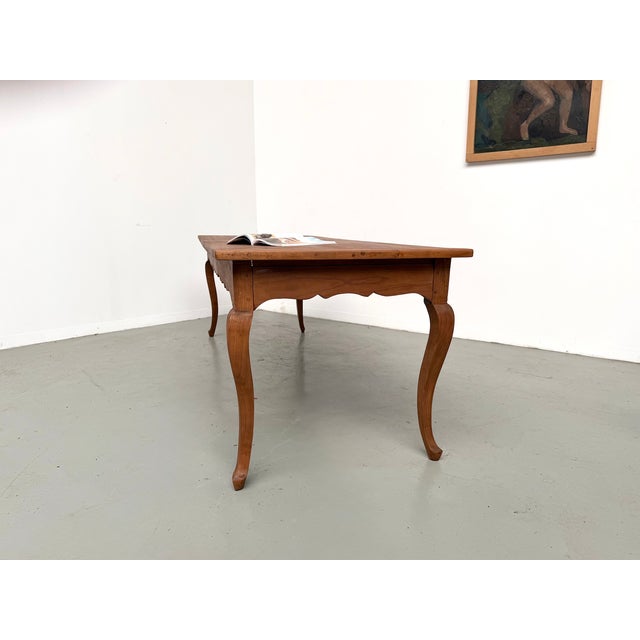 Large Cherrywood Farmhouse Table, 1900s For Sale - Image 17 of 18