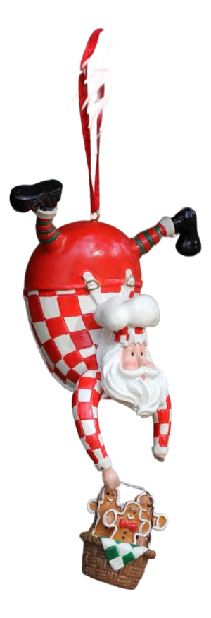 Vintage Santa Ornament With Gingerbread Basket