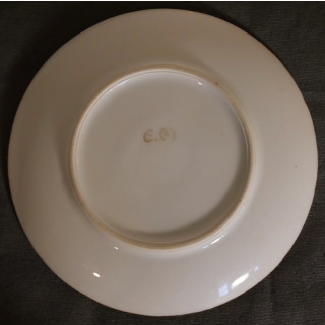 Circa 1900 American Impressionist Style Forest Cabin Landscape Motif Hand-Painted Porcelain Gilded Rim Appetizer Plates - Set of 6 For Sale - Image 9 of 9