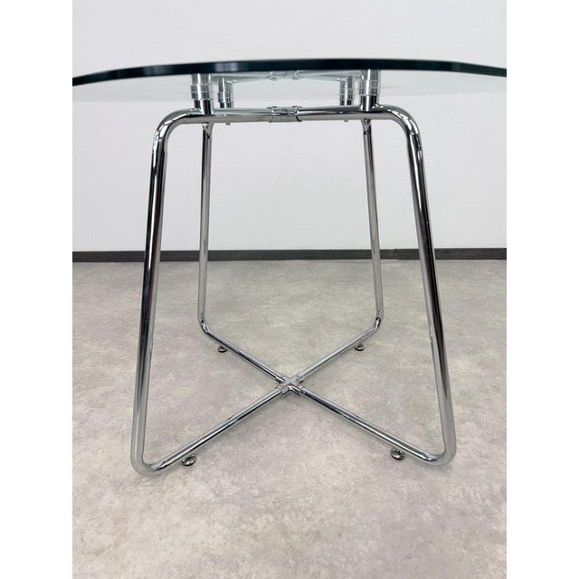 Glass Mid-Century Modern Italian Tubular Chrome and Glass Dining Table, 1970s For Sale - Image 7 of 11