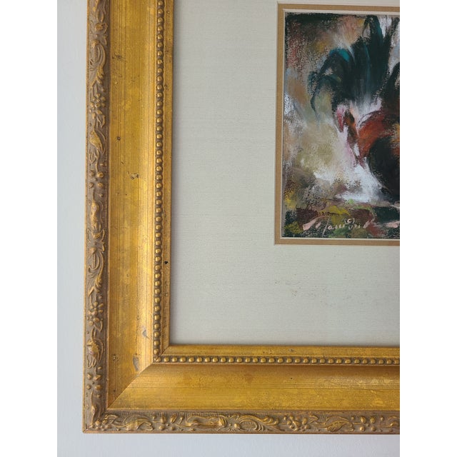 Paper Ramon Kelley Original Pastel Painting Portrait of a Rooster For Sale - Image 7 of 12