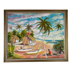 Venezuelan Sildie Parodi I. " Marina " Impressionist Oil Painting, Frame
