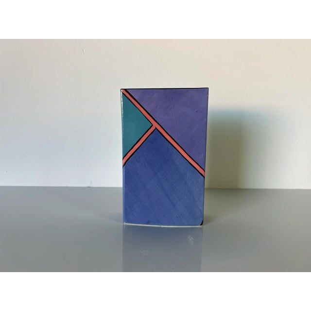 1980s 80's Postmodern Art Ceramic Vase , Signed For Sale - Image 5 of 8