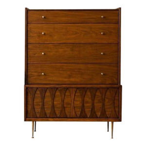 Mid-Century Modern Catseye 4-Piece Walnut Bedroom Set W/Original Legs