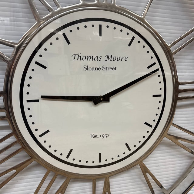 Contemporary Thomas Moore Sloane Street Wall Clock For Sale - Image 3 of 11