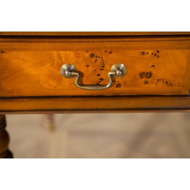 Traditional Traditional Style Burled Writing Table For Sale - Image 3 of 13