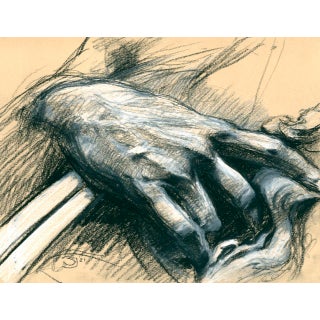 “Study of Right Hand of Moses, After Michelangelo” Contemporary Original Drawing by David Orrin Smith For Sale