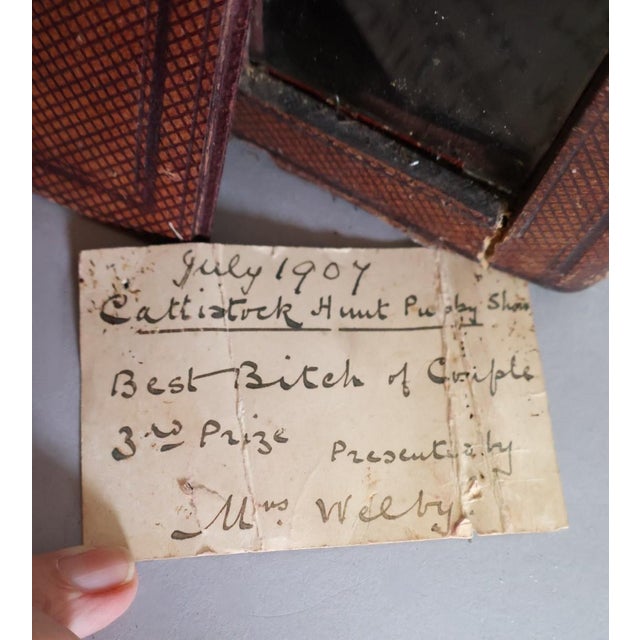 English Documented 1907 Cattistock Hunt Puppy Show Award Clock With Original Presentation Card – Third Prize "Best Bitch of Couple," England For Sale - Image 3 of 12